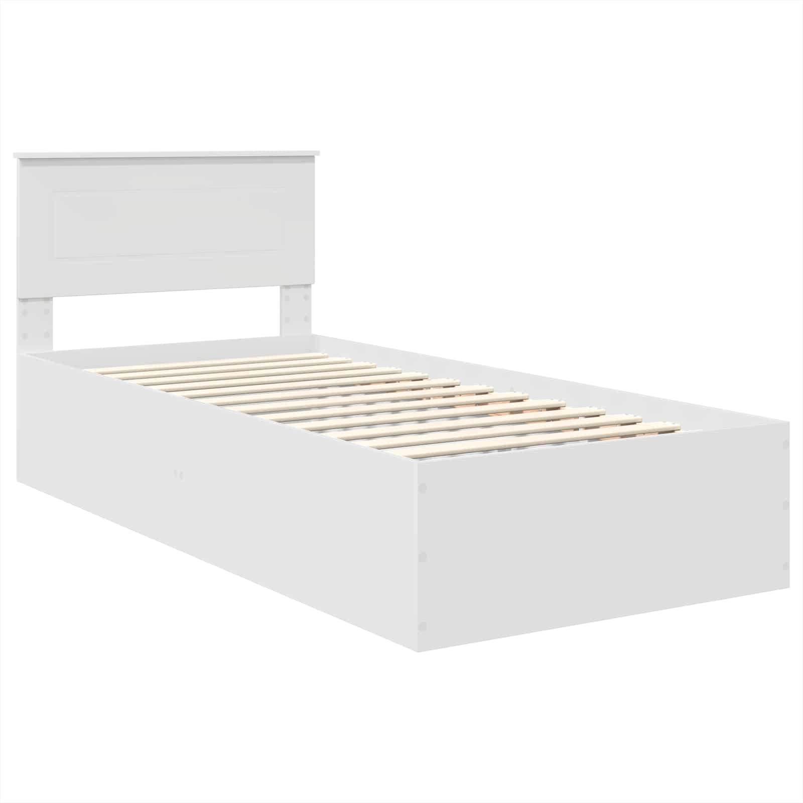 vidaXL Ramka łóżka Biały 90 x 190 cm Materiał drewnopochodny