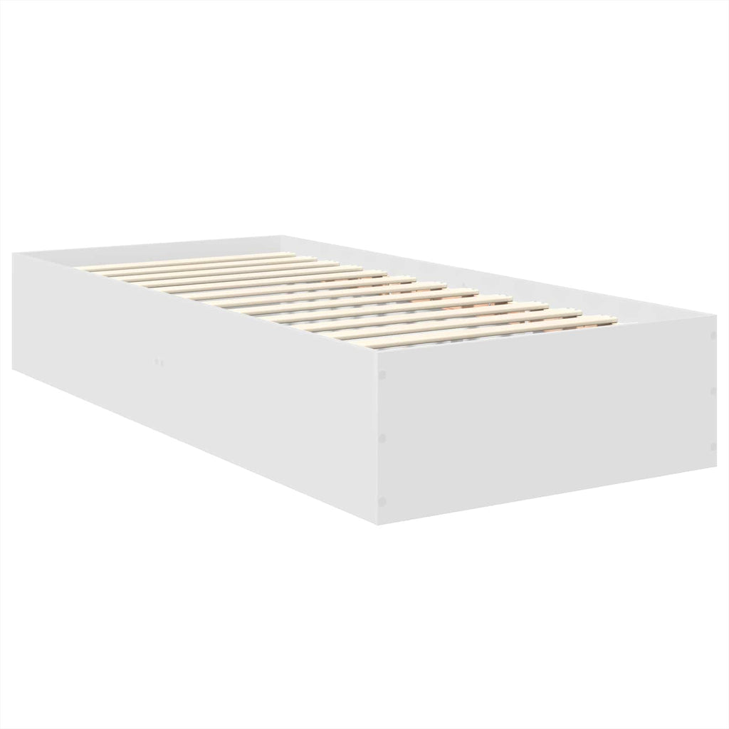 vidaXL Ramka łóżka Biały 90 x 190 cm Materiał drewnopochodny
