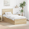 vidaXL Ramka łóżka Dąb Sonoma 90 x 190 cm Materiał drewnopochodny