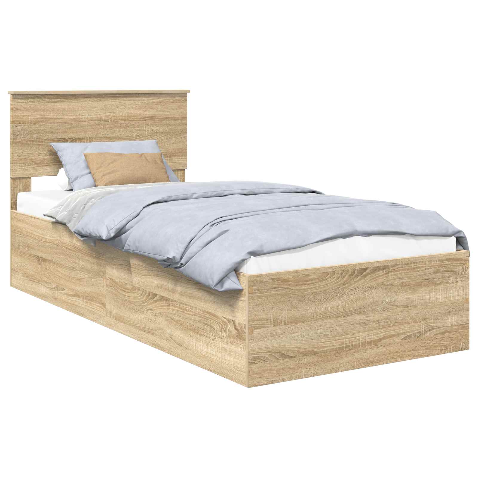 vidaXL Ramka łóżka Dąb Sonoma 90 x 190 cm Materiał drewnopochodny
