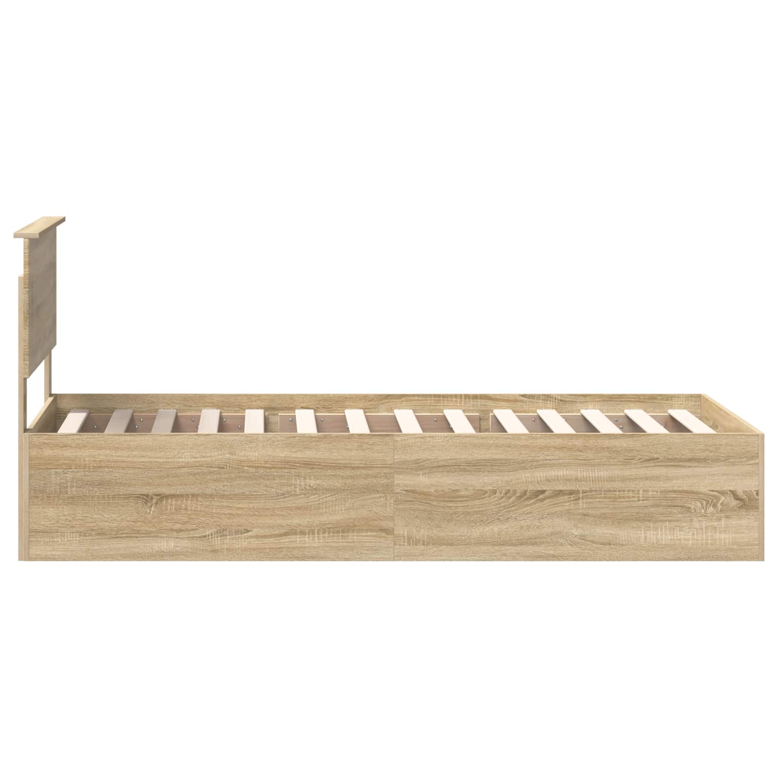vidaXL Ramka łóżka Dąb Sonoma 90 x 190 cm Materiał drewnopochodny