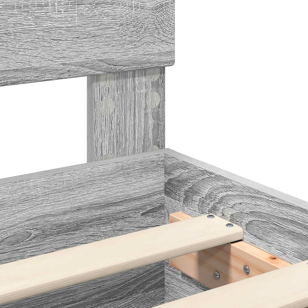 vidaXL Ramka łóżka Szary Sonoma 90 x 190 cm Drewno inżynieryjne