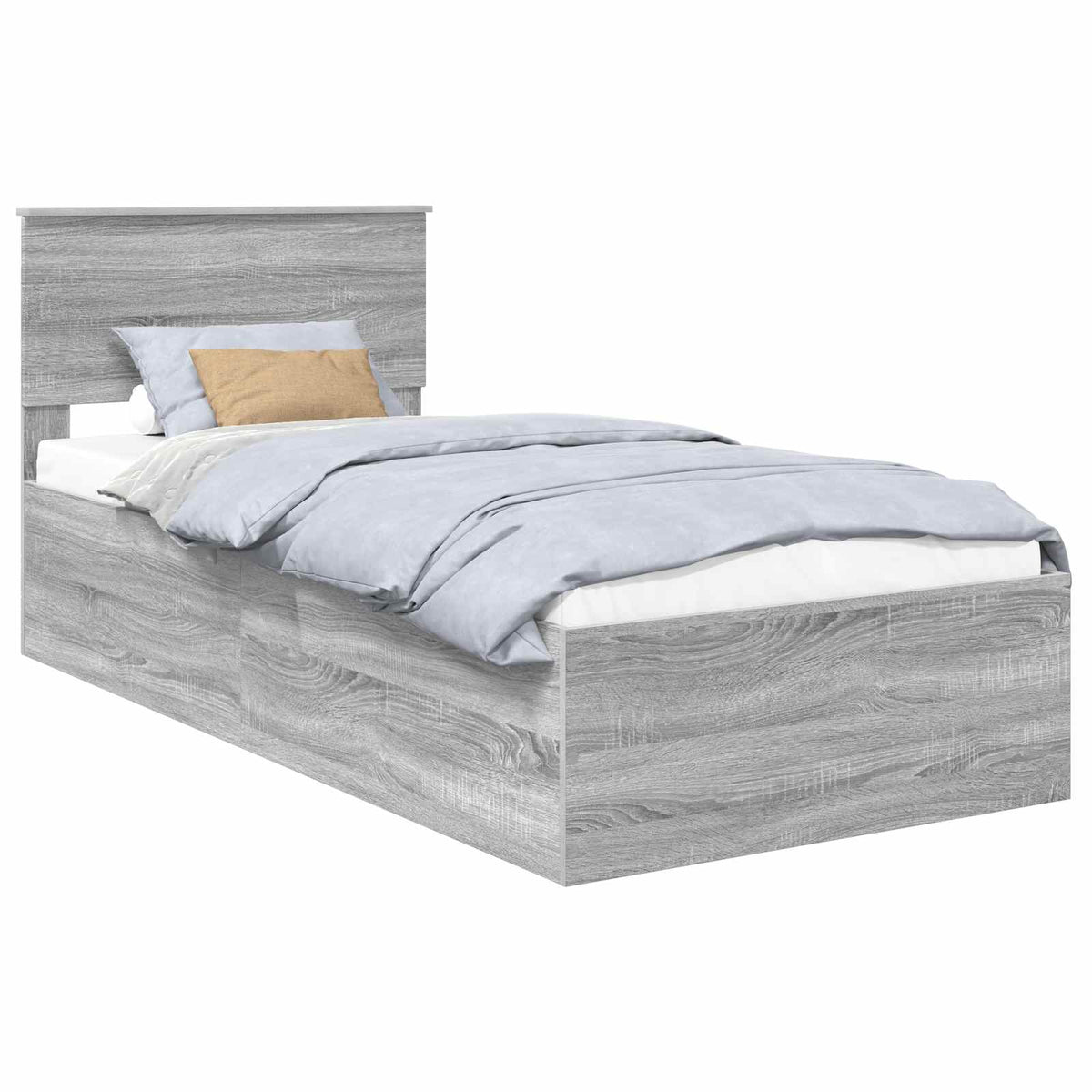 vidaXL Ramka łóżka Szary Sonoma 90 x 190 cm Drewno inżynieryjne