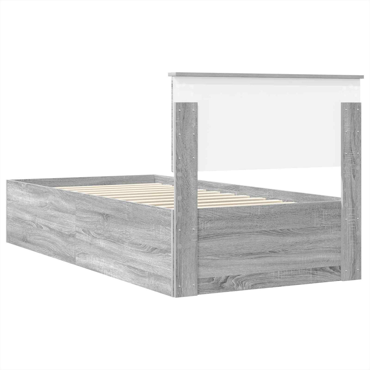 vidaXL Ramka łóżka Szary Sonoma 90 x 190 cm Drewno inżynieryjne