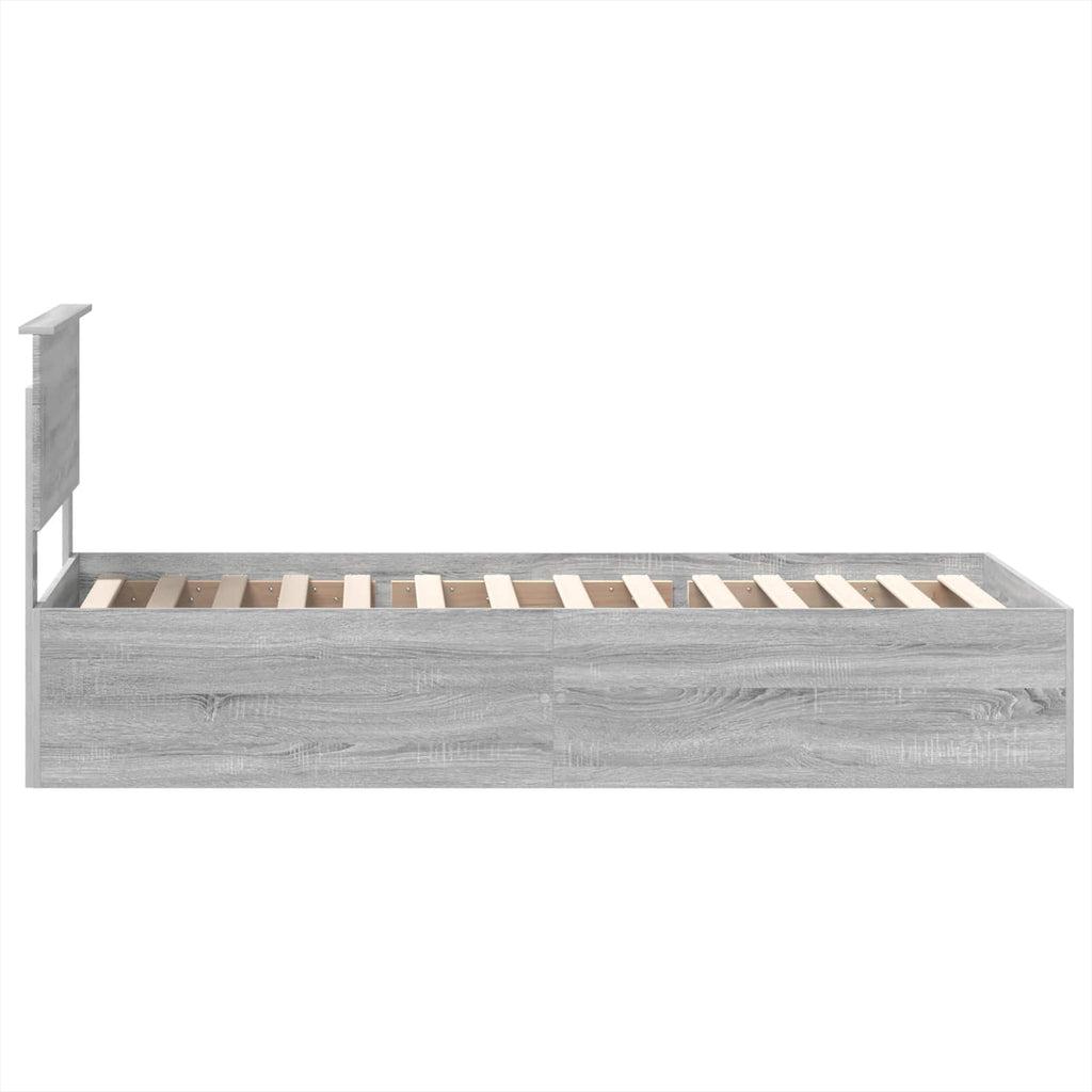 vidaXL Ramka łóżka Szary Sonoma 90 x 190 cm Drewno inżynieryjne