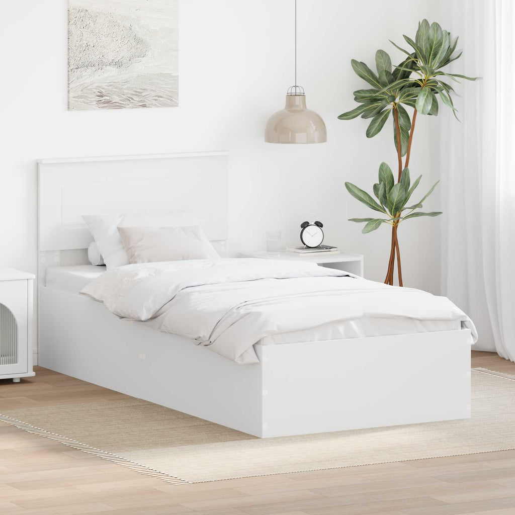 vidaXL Ramka łóżka Biały 75 x 190 cm Materiał drewnopochodny
