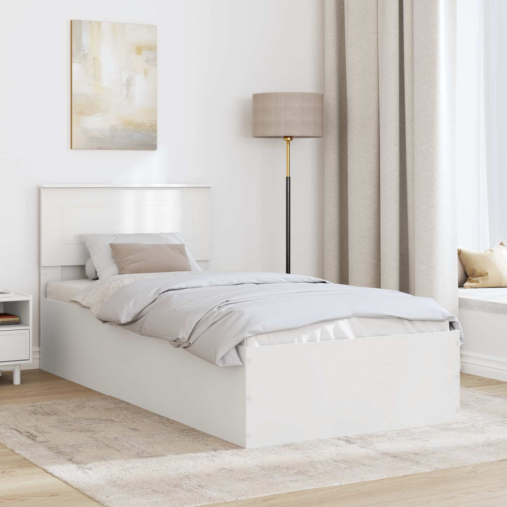 vidaXL Ramka łóżka Biały 75 x 190 cm Materiał drewnopochodny