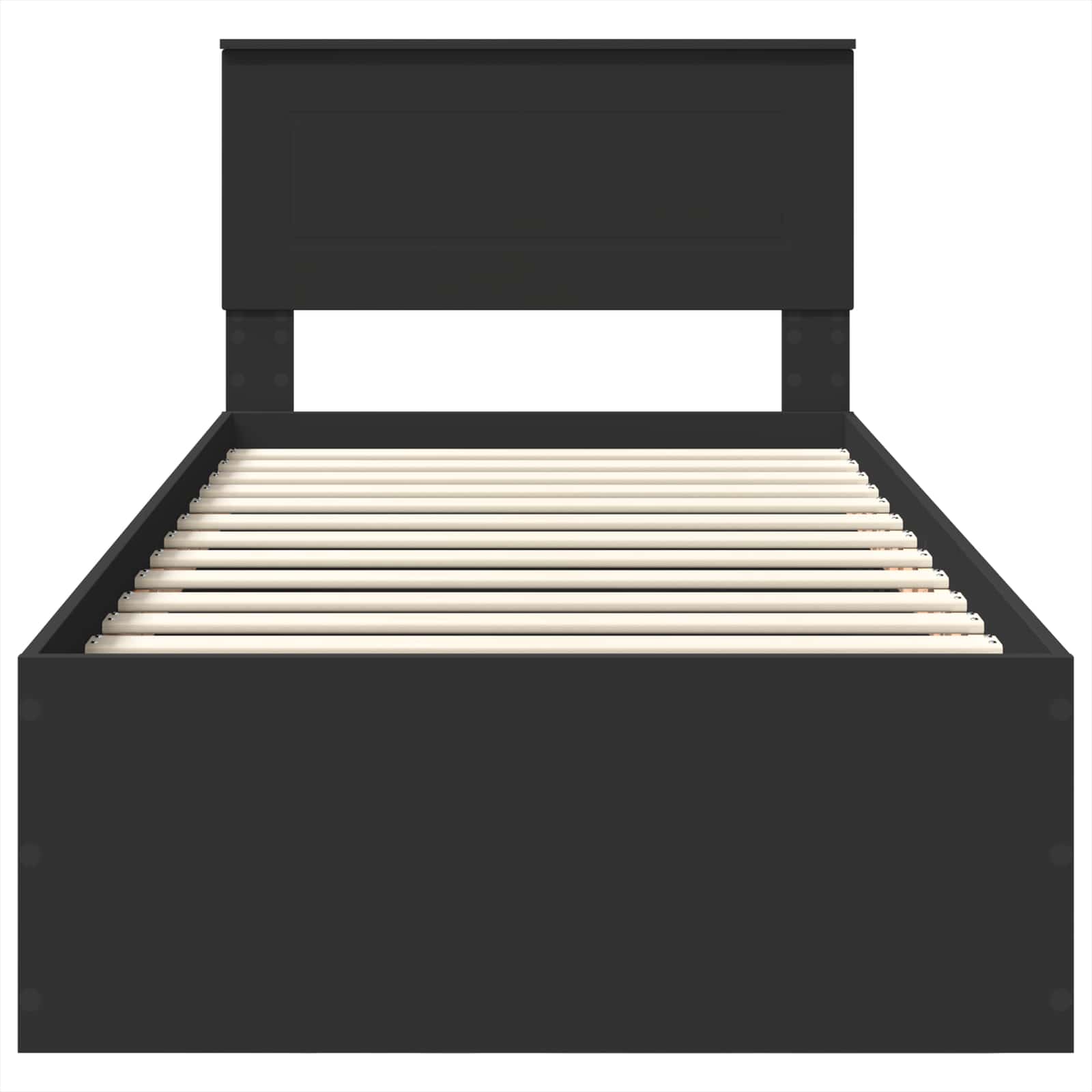 vidaXL Ramka łóżka Czarny 75 x 190 cm Materiał drewnopochodny
