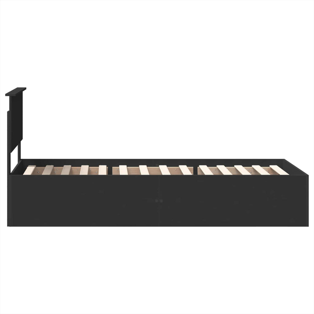 vidaXL Ramka łóżka Czarny 75 x 190 cm Materiał drewnopochodny