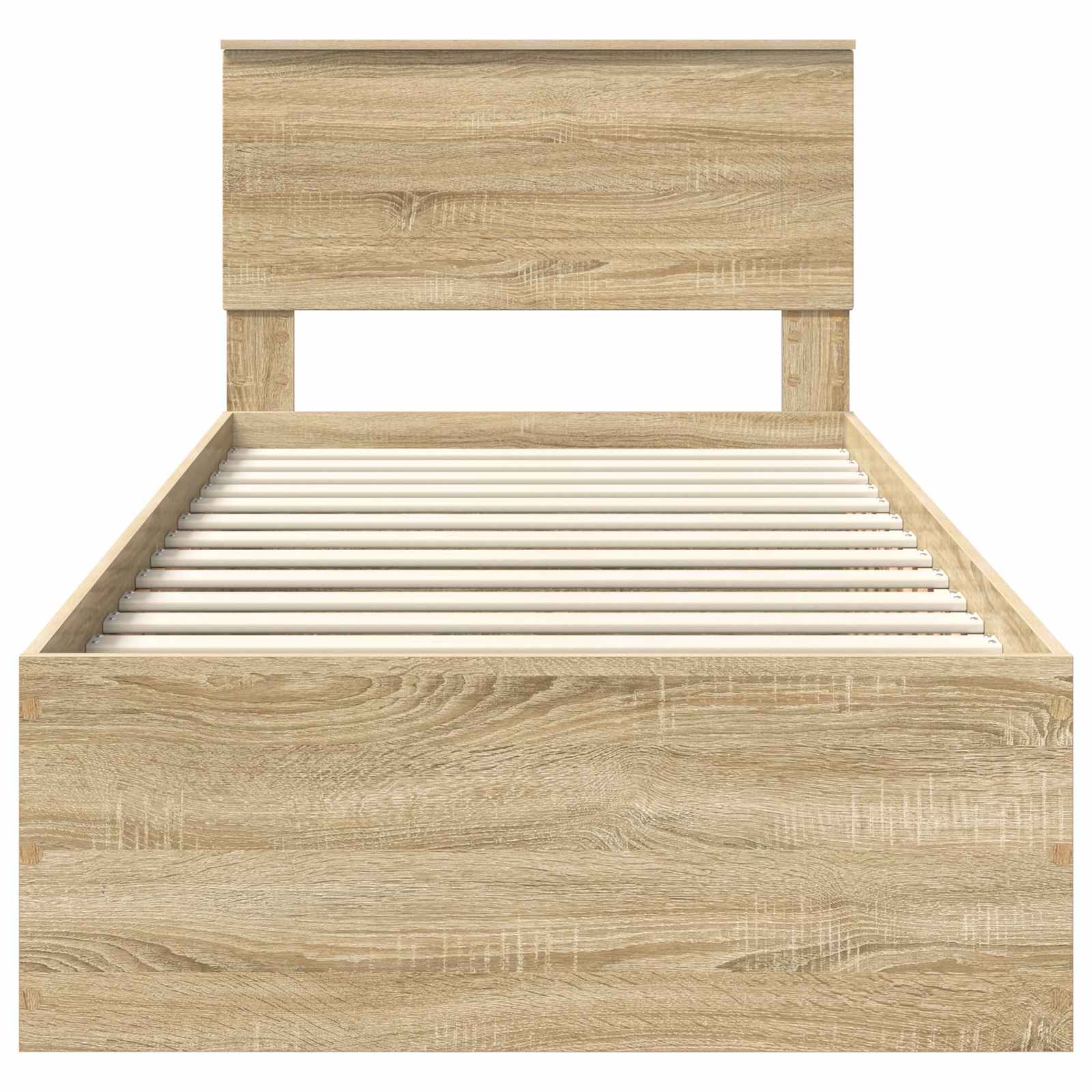 vidaXL Ramka łóżka Dąb Sonoma 75 x 190 cm Materiał drewnopochodny