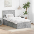 vidaXL Ramka łóżka Betonowy szary 75 x 190 cm Materiał drewnopochodny