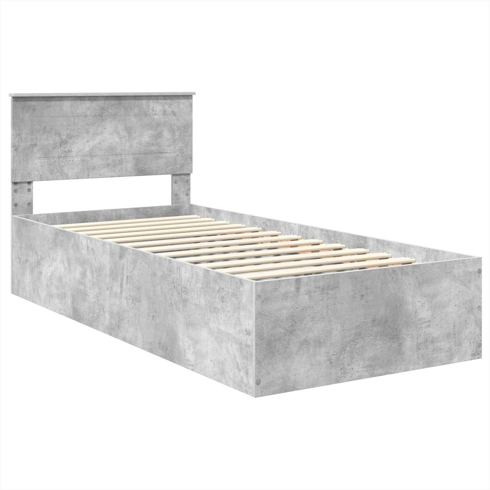 vidaXL Ramka łóżka Betonowy szary 75 x 190 cm Materiał drewnopochodny