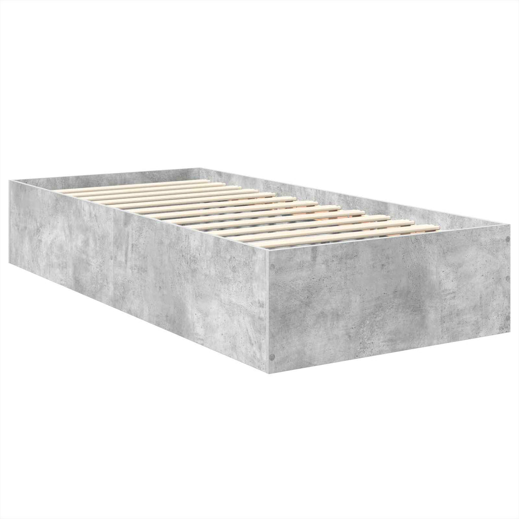 vidaXL Ramka łóżka Betonowy szary 75 x 190 cm Materiał drewnopochodny