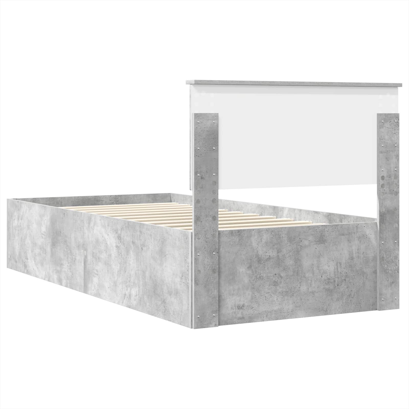 vidaXL Ramka łóżka Betonowy szary 75 x 190 cm Materiał drewnopochodny