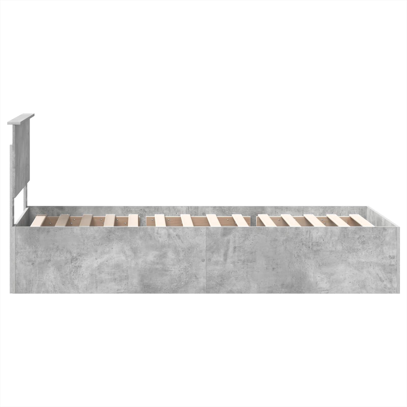 vidaXL Ramka łóżka Betonowy szary 75 x 190 cm Materiał drewnopochodny