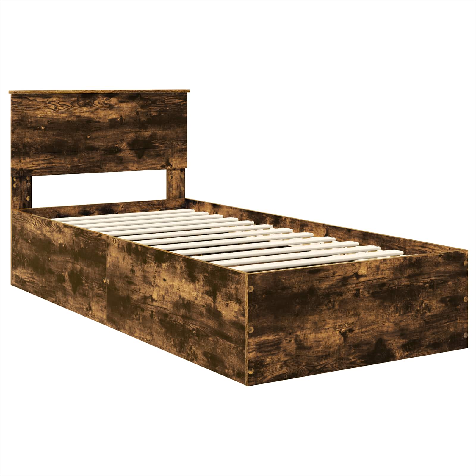 vidaXL Ramka łóżka Dąb wędzony 75 x 190 cm Materiał drewnopochodny