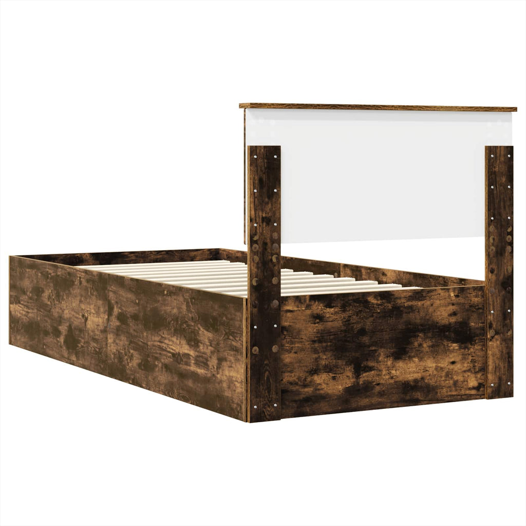 vidaXL Ramka łóżka Dąb wędzony 75 x 190 cm Materiał drewnopochodny