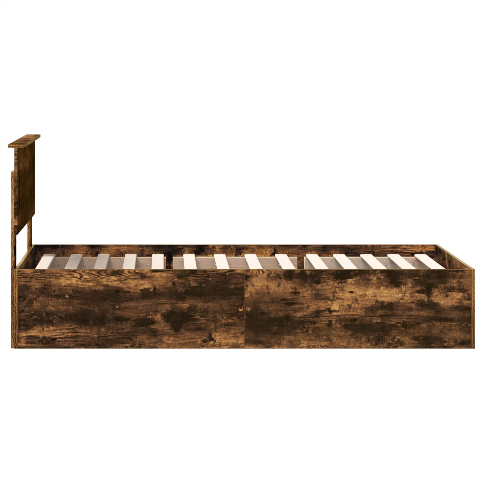 vidaXL Ramka łóżka Dąb wędzony 75 x 190 cm Materiał drewnopochodny