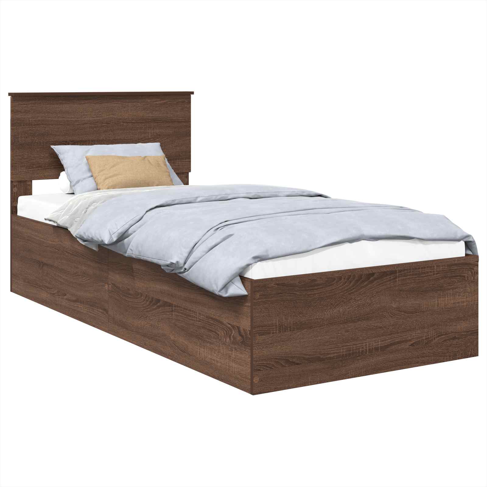 vidaXL Ramka łóżka Brązowy dąb 75 x 190 cm Materiał drewnopochodny