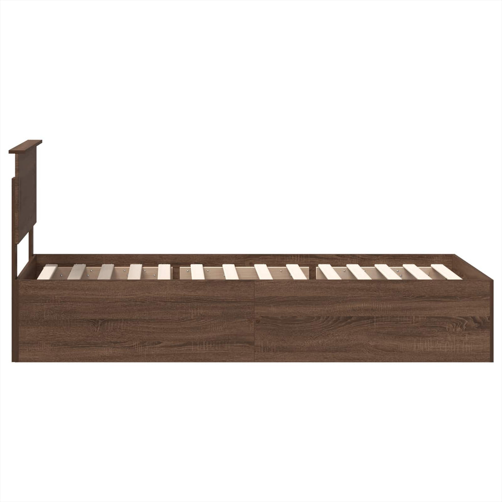 vidaXL Ramka łóżka Brązowy dąb 75 x 190 cm Materiał drewnopochodny