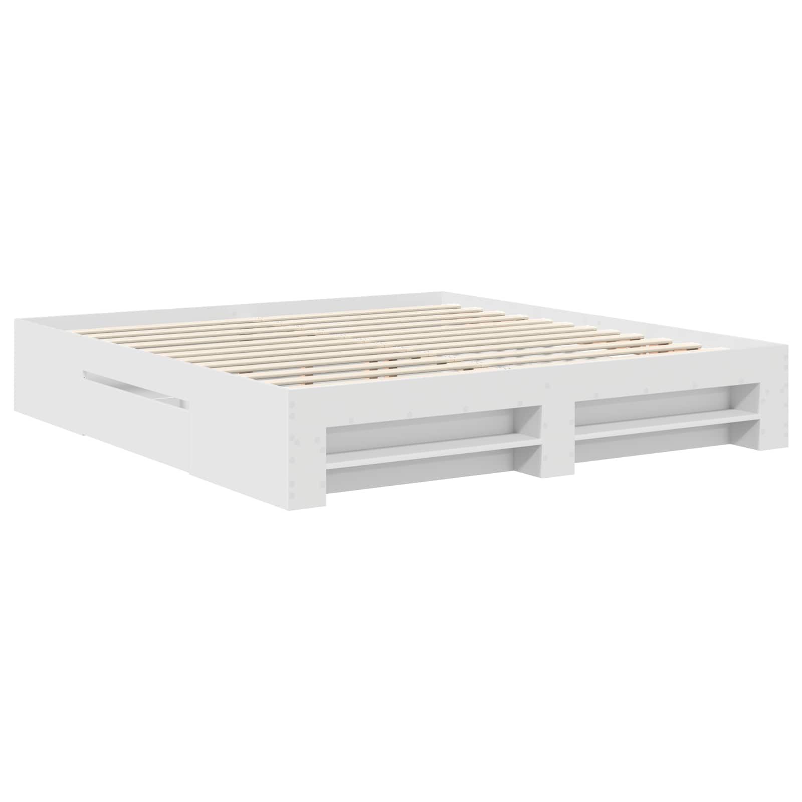 vidaXL Ramka łóżka Biały 200 x 200 cm Materiał drewnopochodny