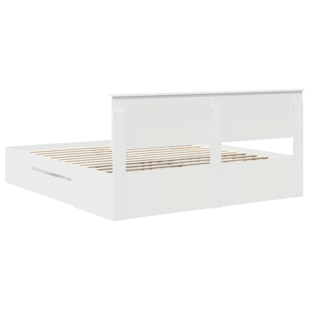 vidaXL Ramka łóżka Biały 200 x 200 cm Materiał drewnopochodny