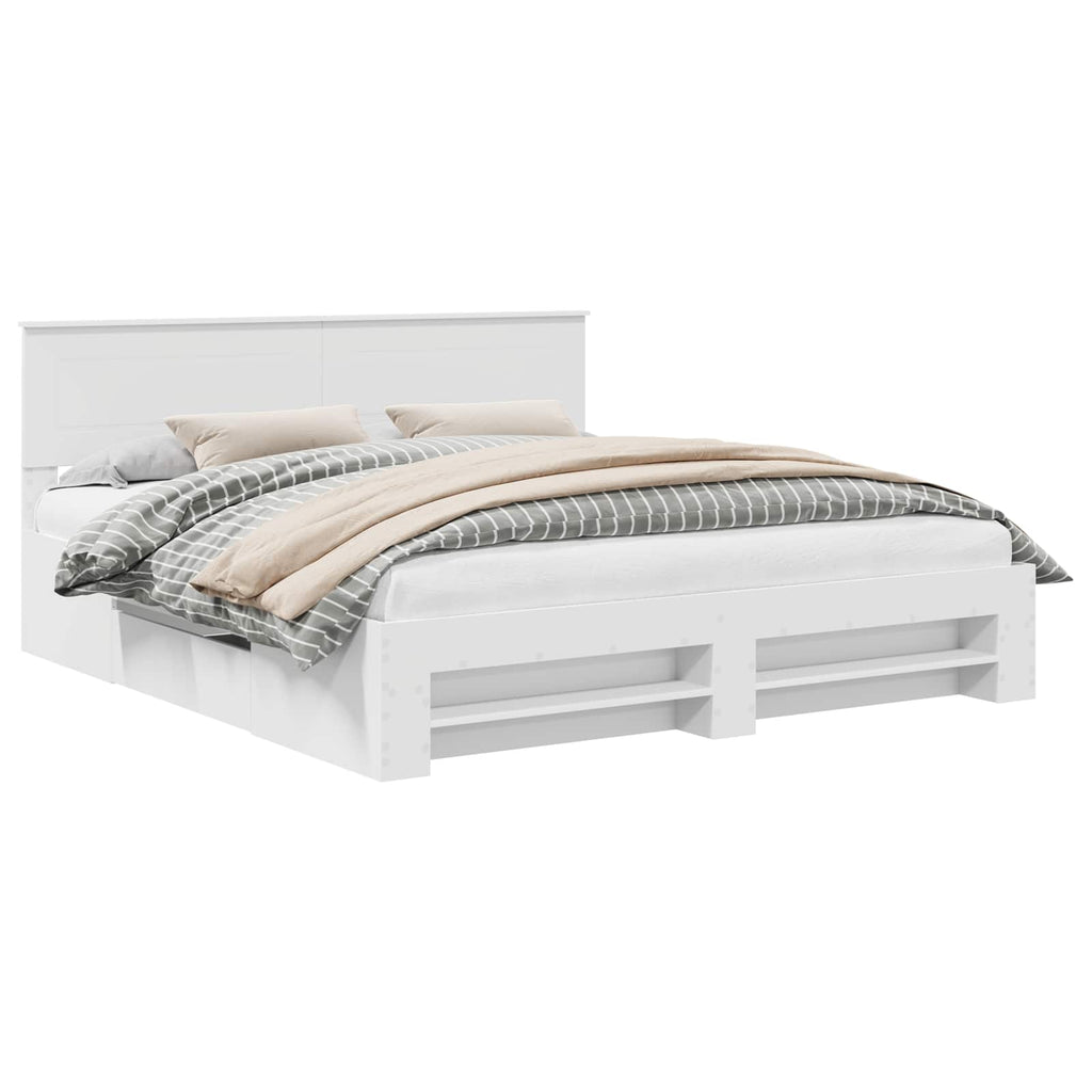 vidaXL Ramka łóżka Biały 180 x 200 cm Materiał drewnopochodny
