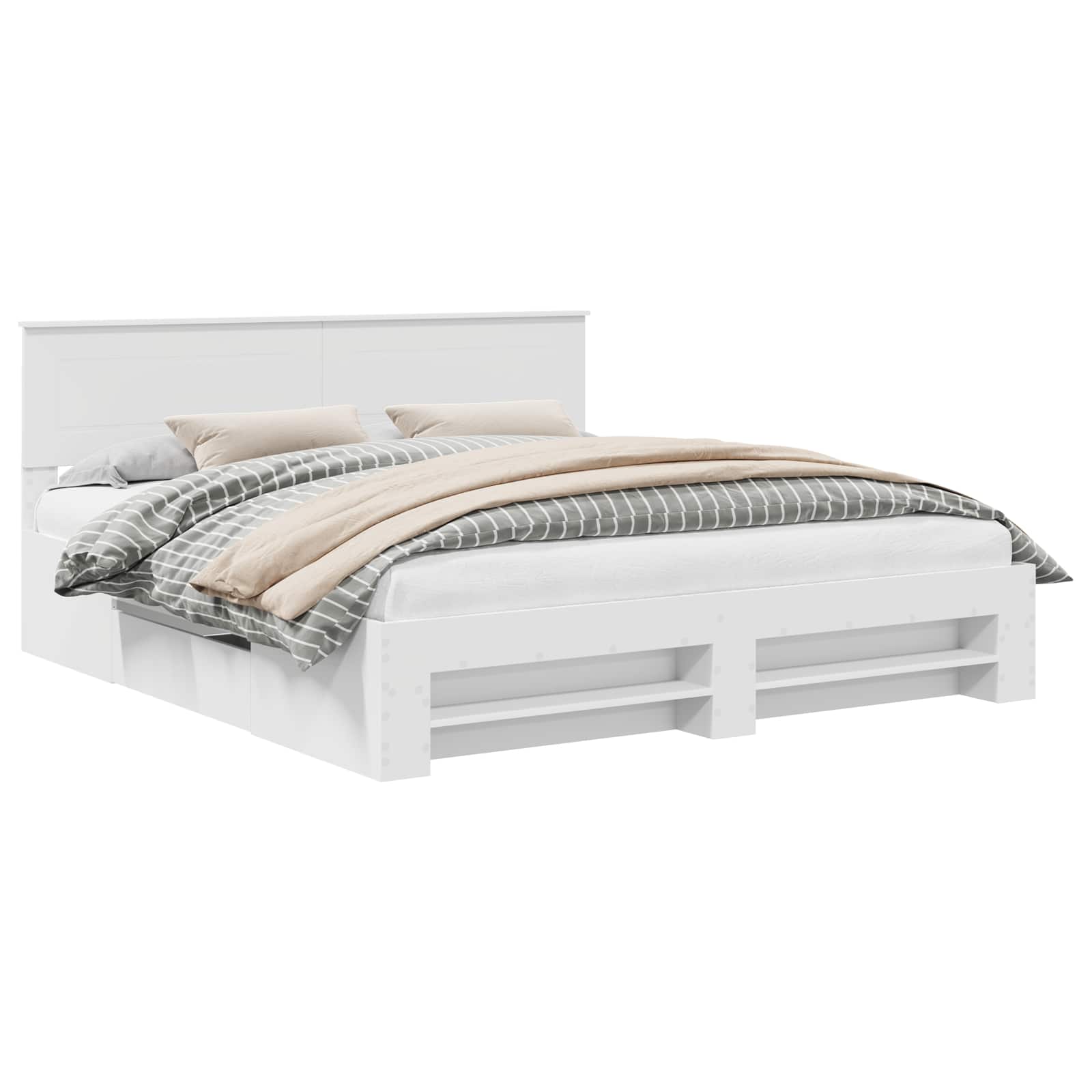 vidaXL Ramka łóżka Biały 180 x 200 cm Materiał drewnopochodny