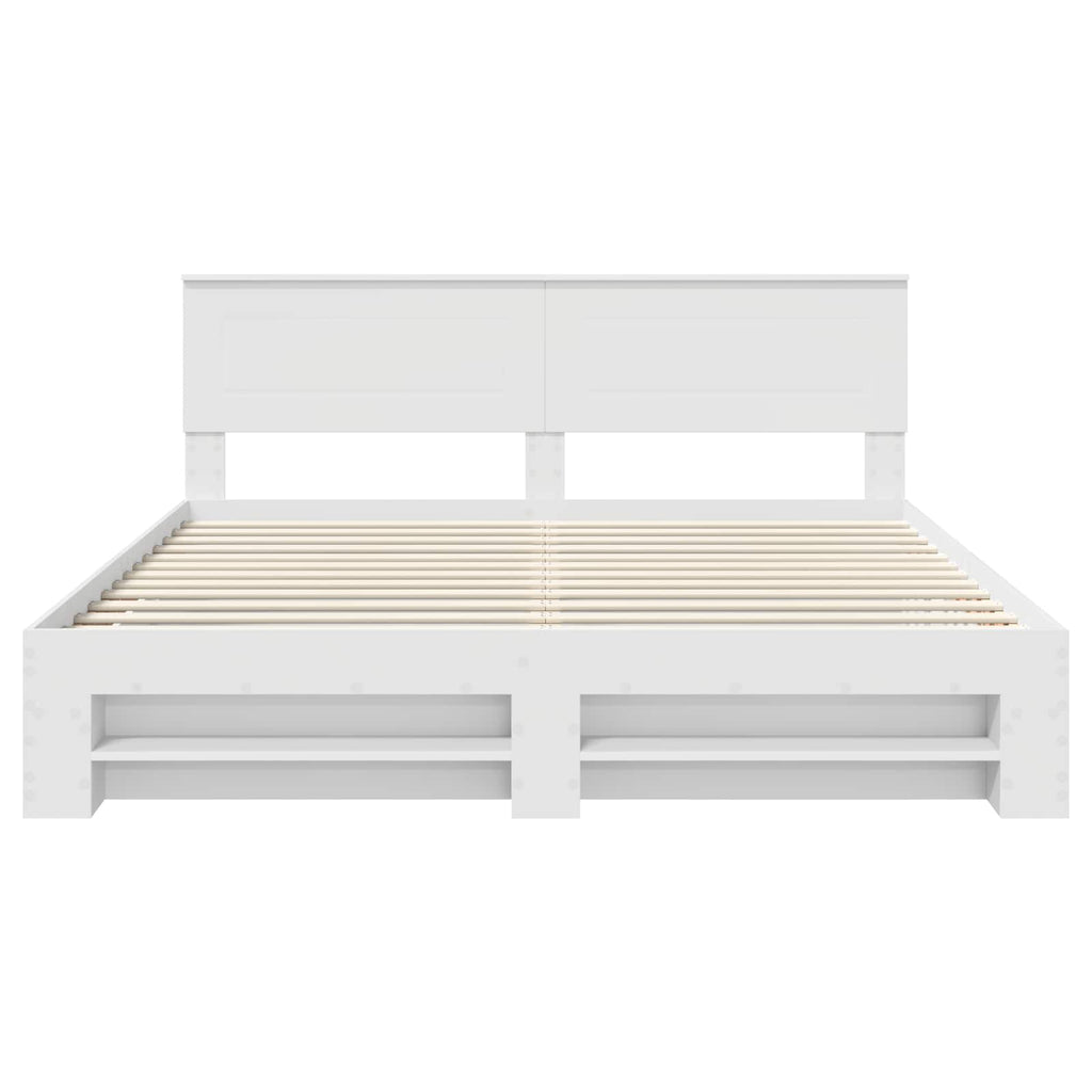 vidaXL Ramka łóżka Biały 180 x 200 cm Materiał drewnopochodny