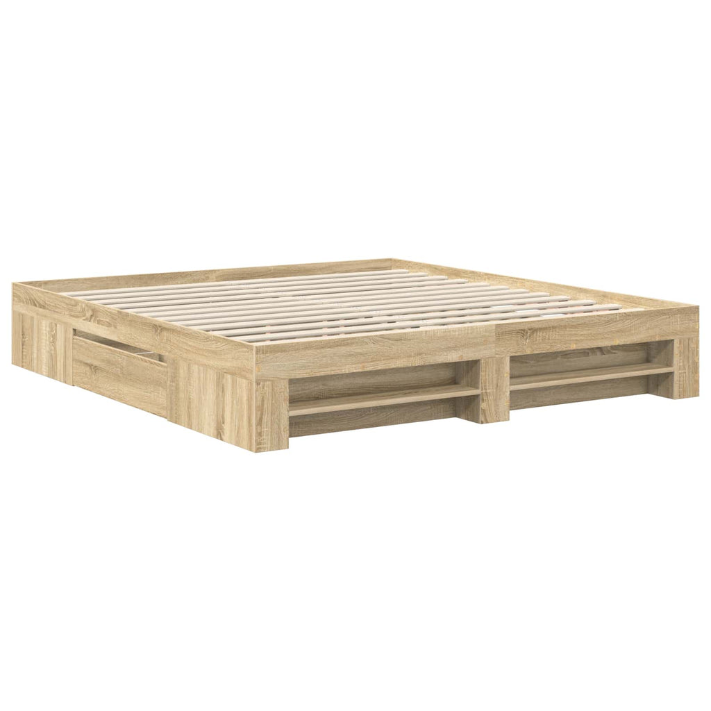 vidaXL Ramka łóżka Dąb Sonoma 180 x 200 cm Materiał drewnopochodny