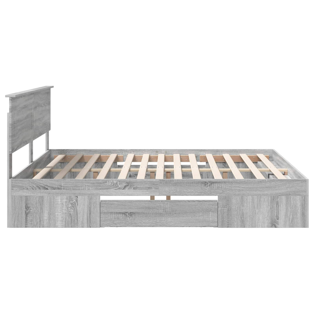 vidaXL Ramka łóżka Szary Sonoma 180 x 200 cm Materiał drewnopochodny