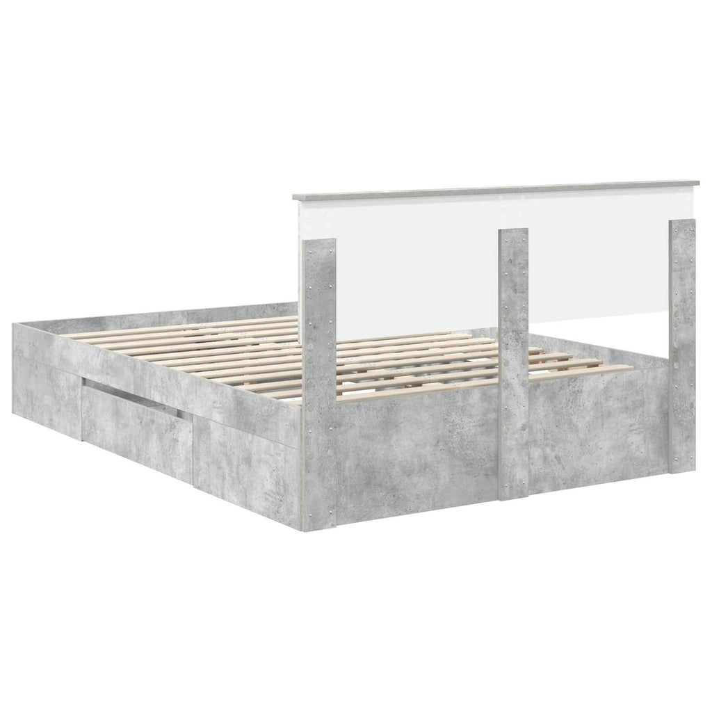 vidaXL Ramka łóżka Betonowy szary 160 x 200 cm Materiał drewnopochodny