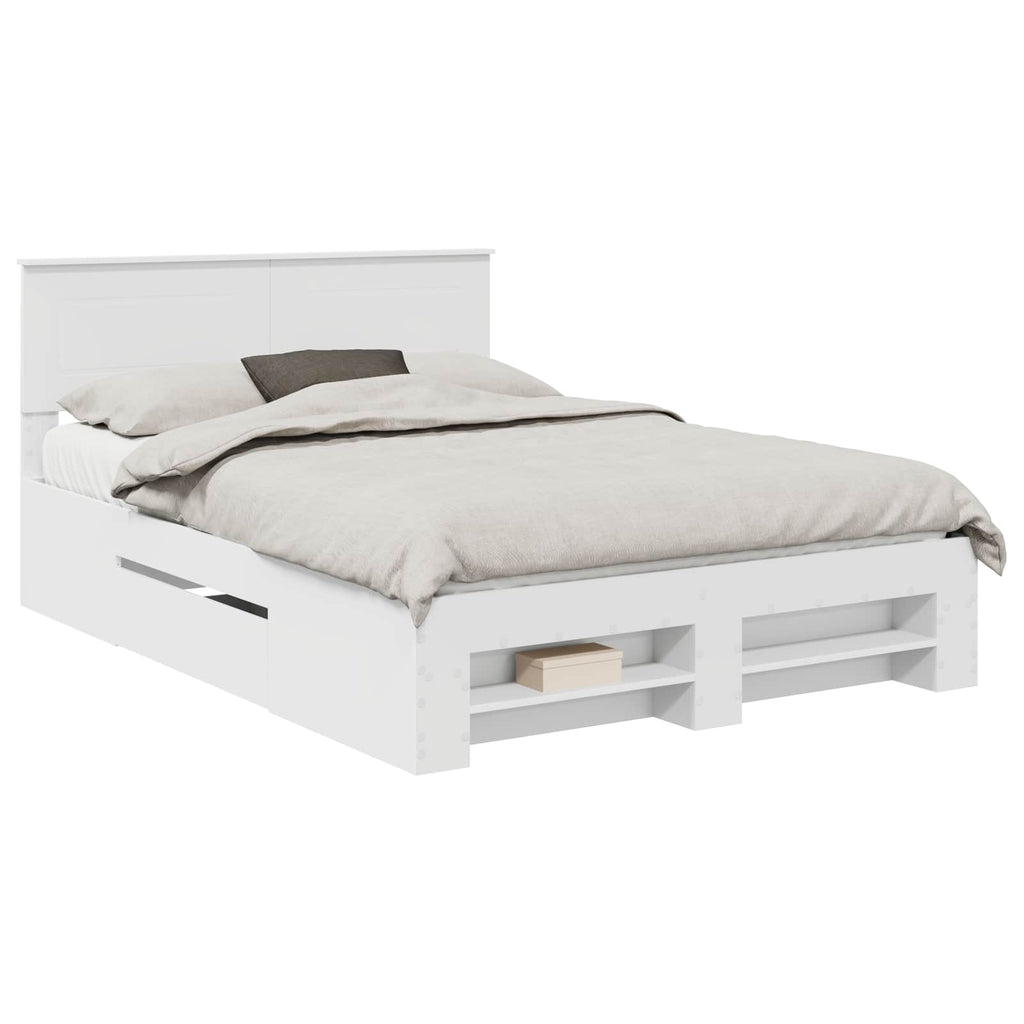 vidaXL Ramka łóżka Biały 150 x 200 cm Materiał drewnopochodny