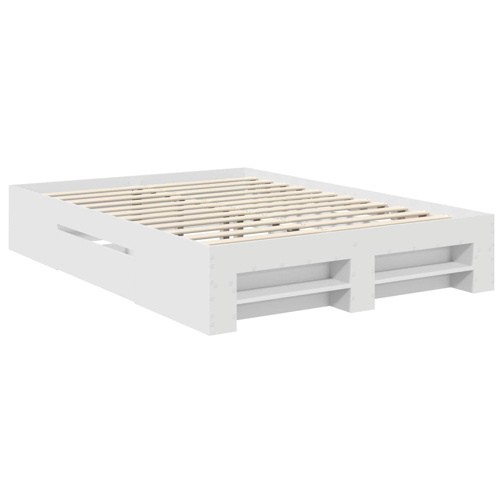 vidaXL Ramka łóżka Biały 150 x 200 cm Materiał drewnopochodny
