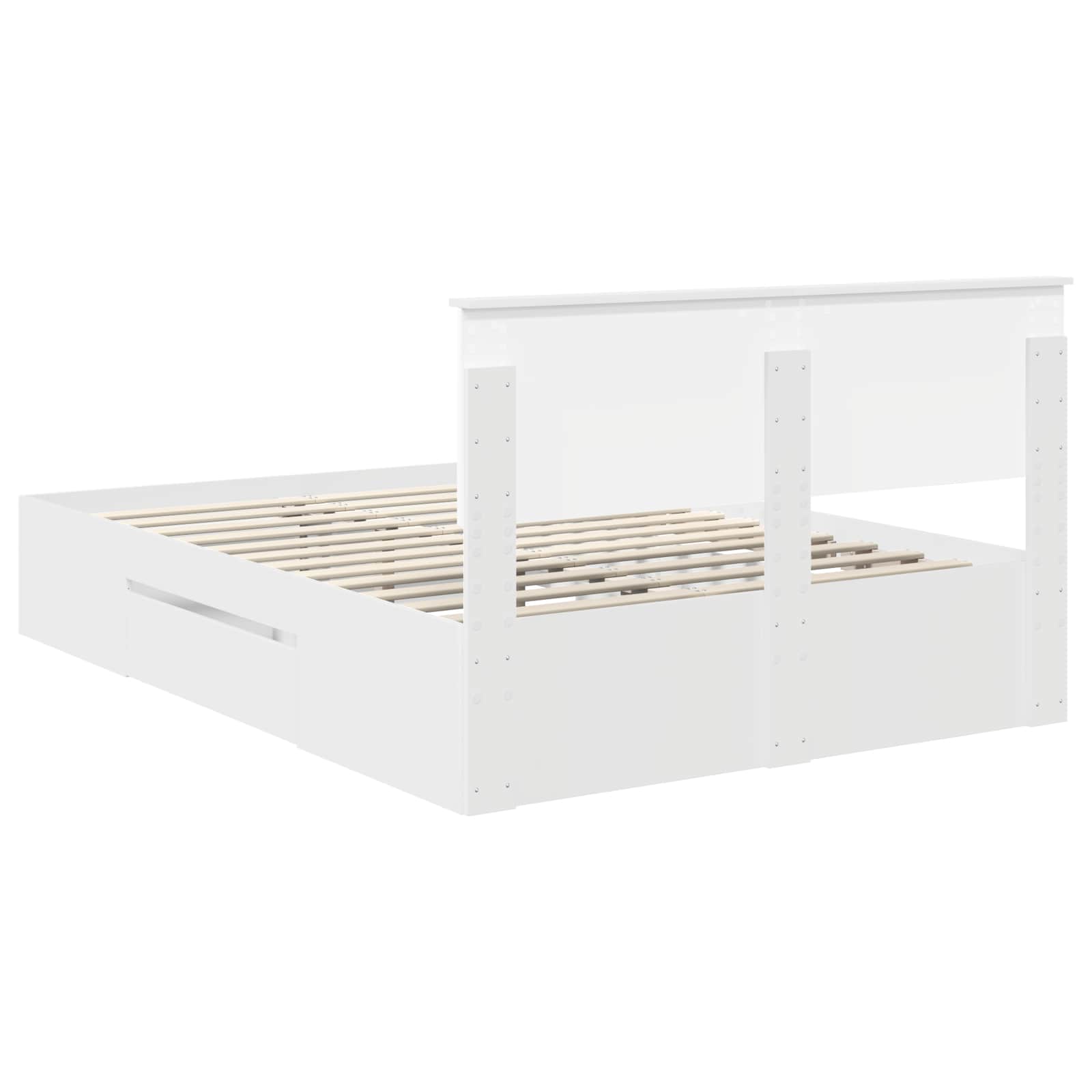 vidaXL Ramka łóżka Biały 150 x 200 cm Materiał drewnopochodny