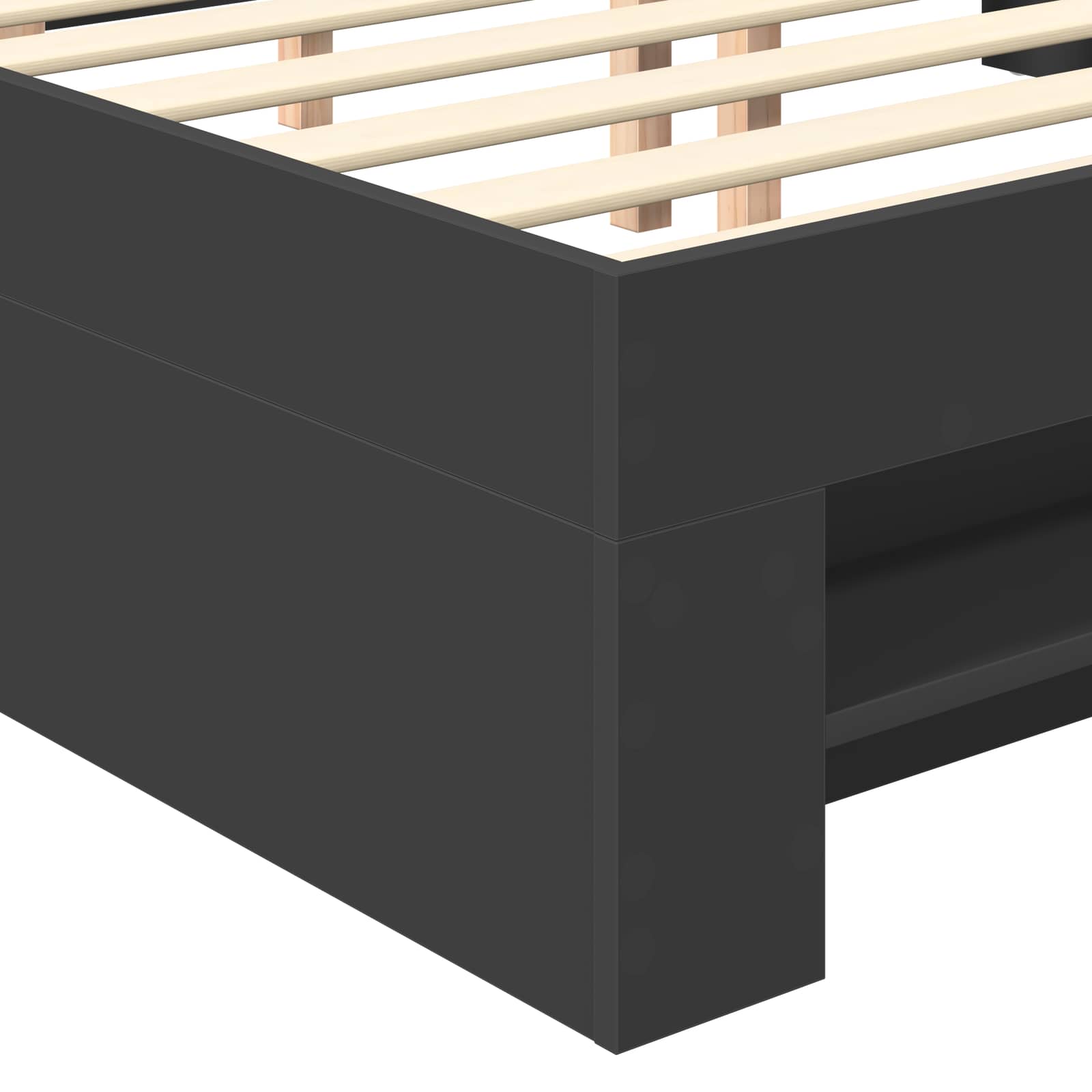 vidaXL Ramka łóżka Czarny 150 x 200 cm Materiał drewnopochodny