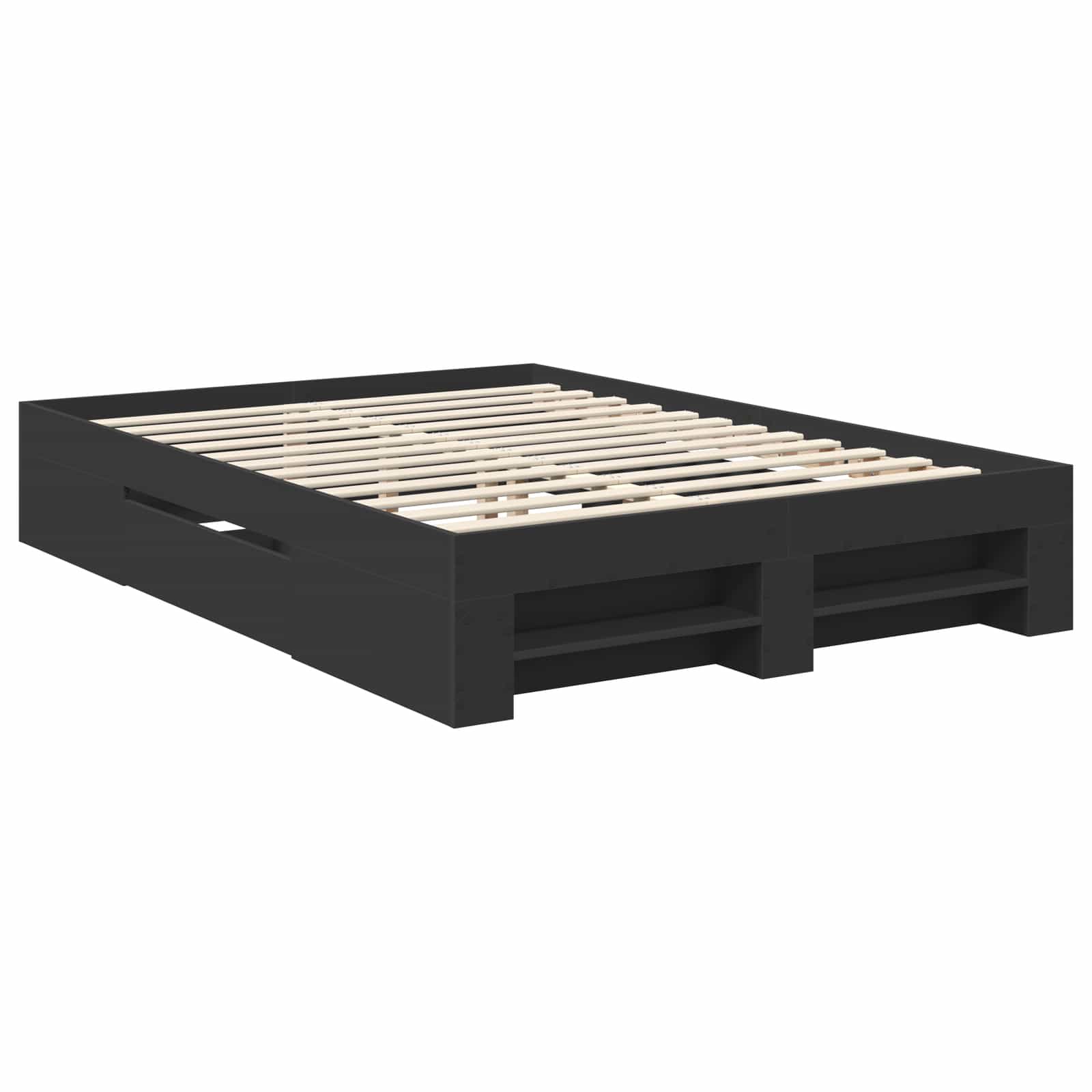 vidaXL Ramka łóżka Czarny 150 x 200 cm Materiał drewnopochodny