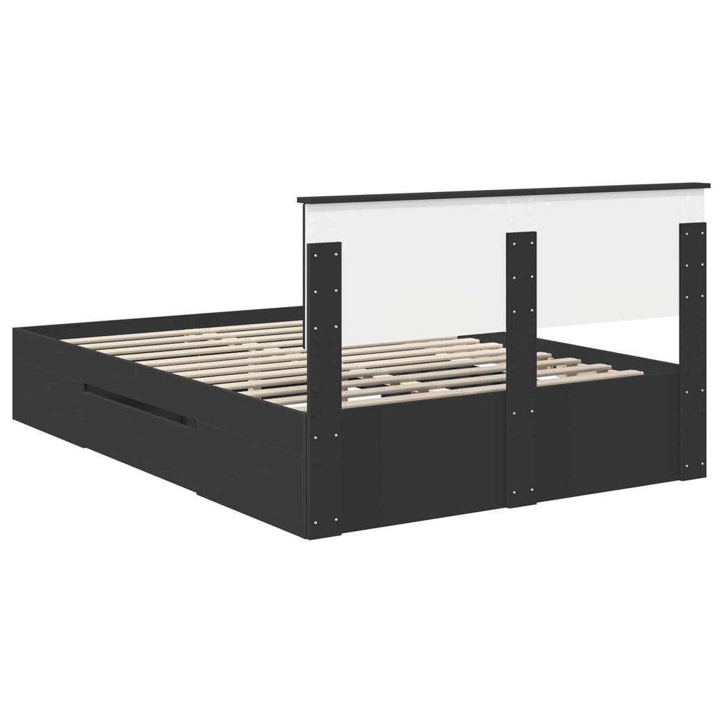 vidaXL Ramka łóżka Czarny 150 x 200 cm Materiał drewnopochodny