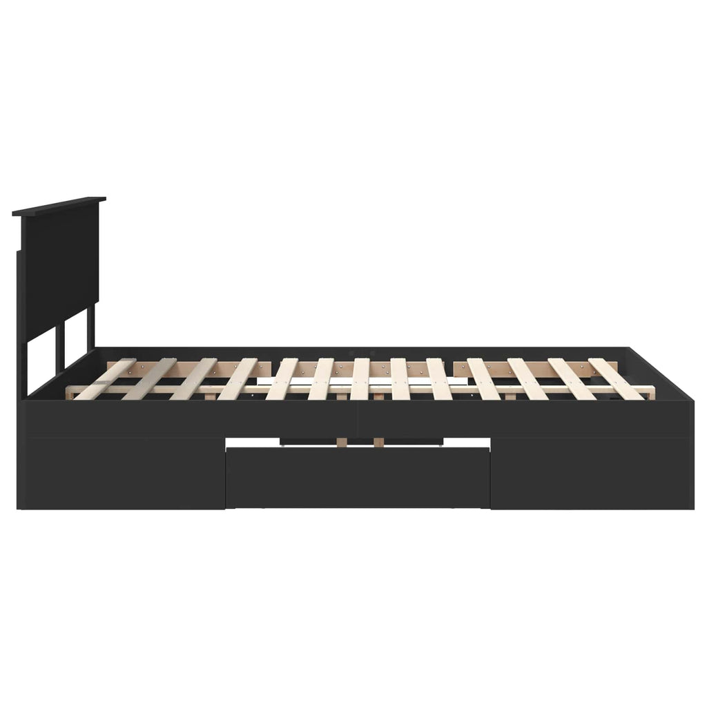 vidaXL Ramka łóżka Czarny 150 x 200 cm Materiał drewnopochodny