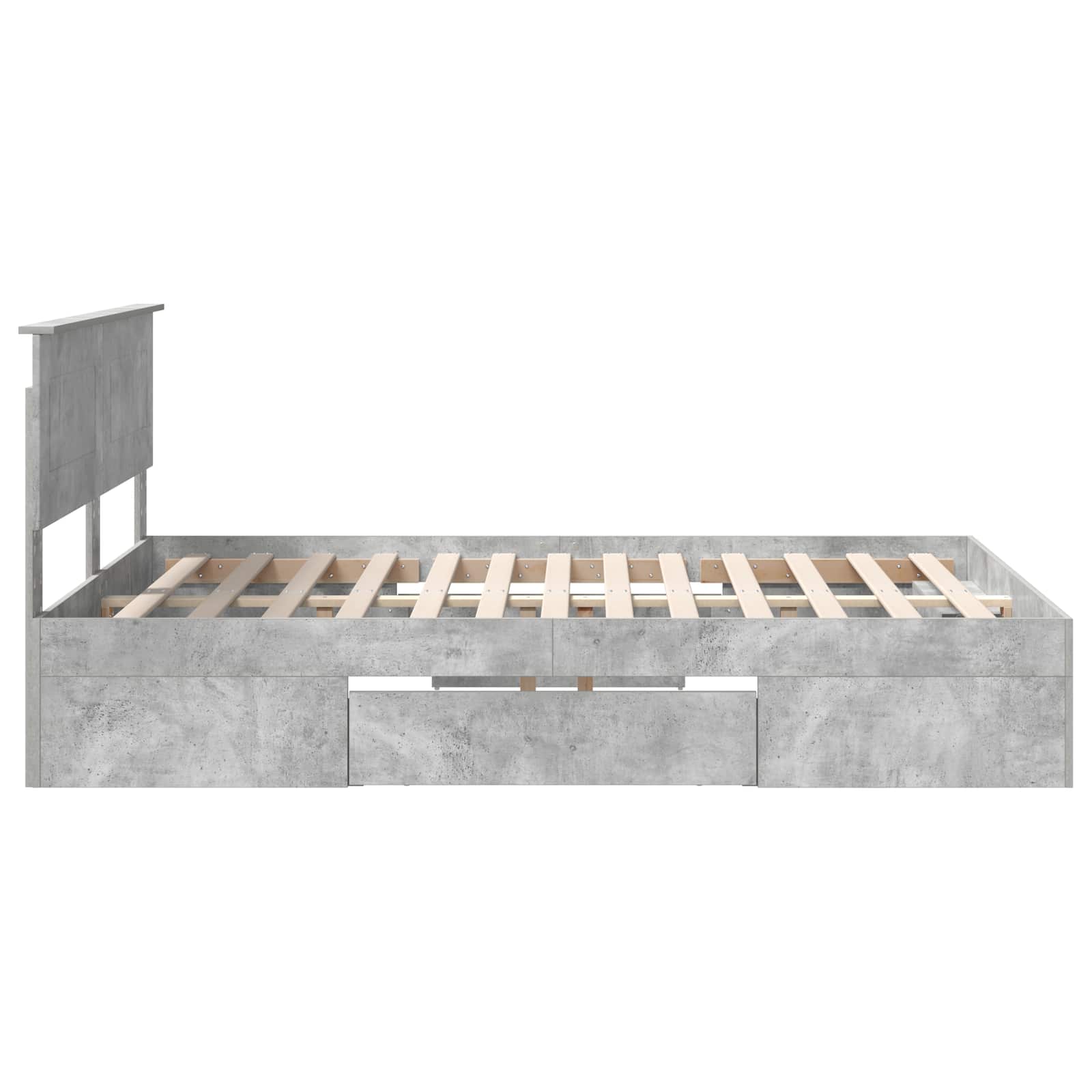 vidaXL Ramka łóżka Betonowy szary 150 x 200 cm Materiał drewnopochodny