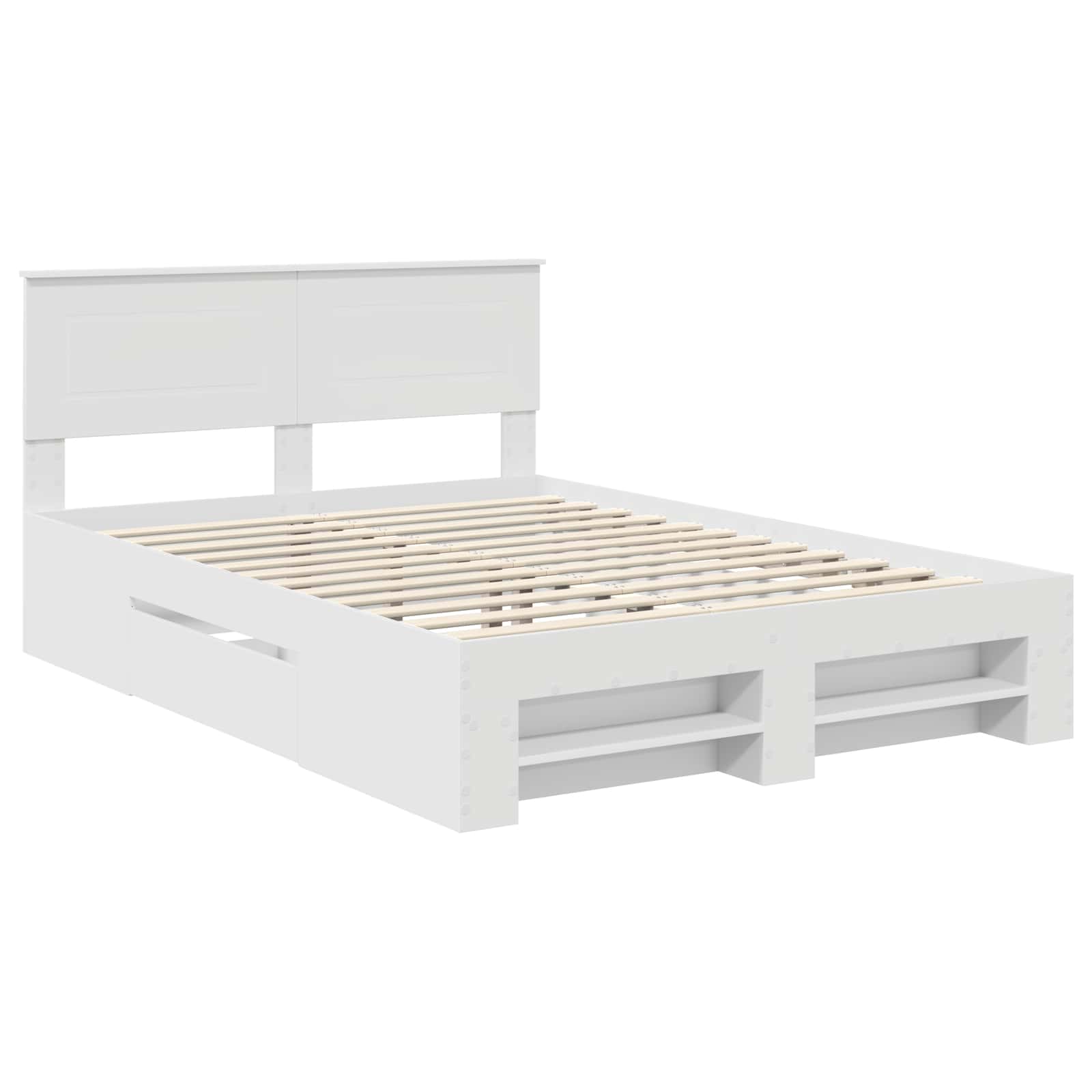vidaXL Ramka łóżka Biały 140 x 200 cm Materiał drewnopochodny