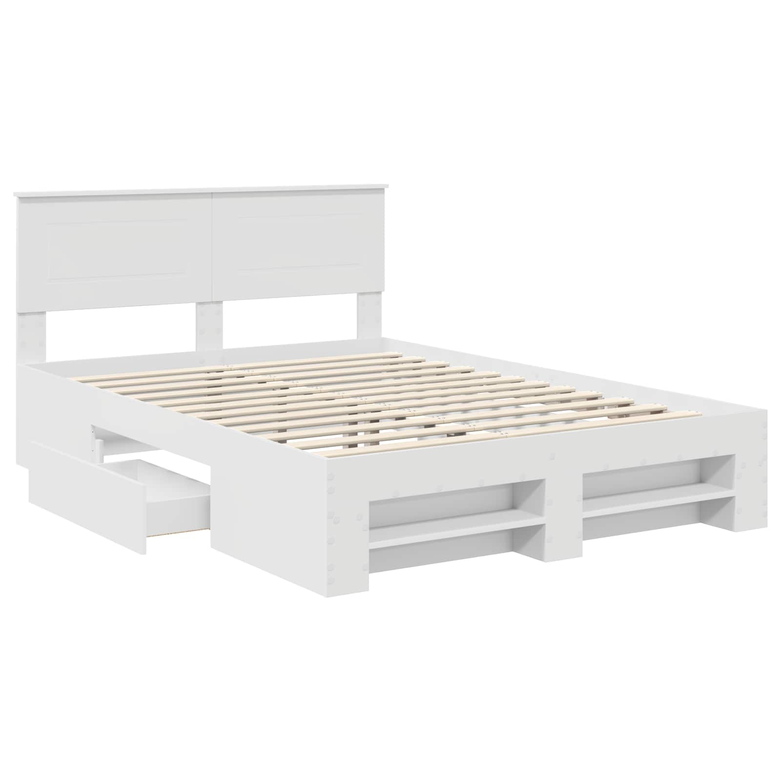 vidaXL Ramka łóżka Biały 140 x 200 cm Materiał drewnopochodny