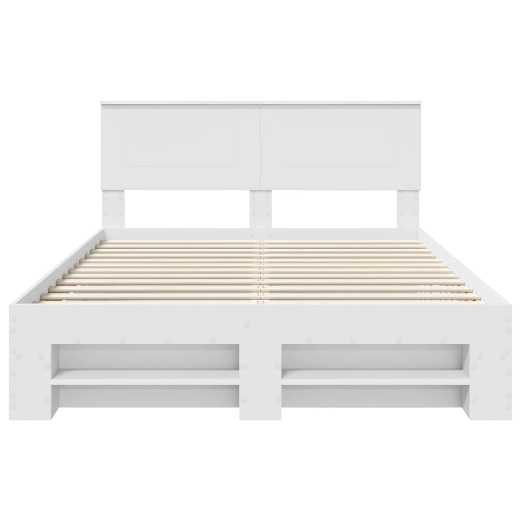 vidaXL Ramka łóżka Biały 140 x 200 cm Materiał drewnopochodny