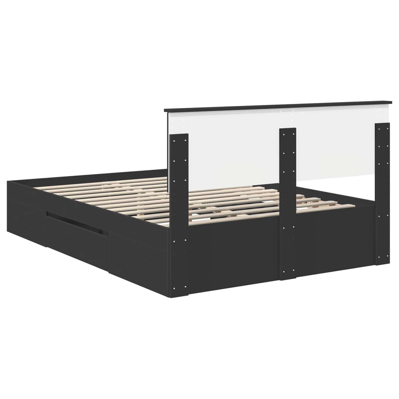 vidaXL Ramka łóżka Czarny 140 x 200 cm Materiał drewnopochodny