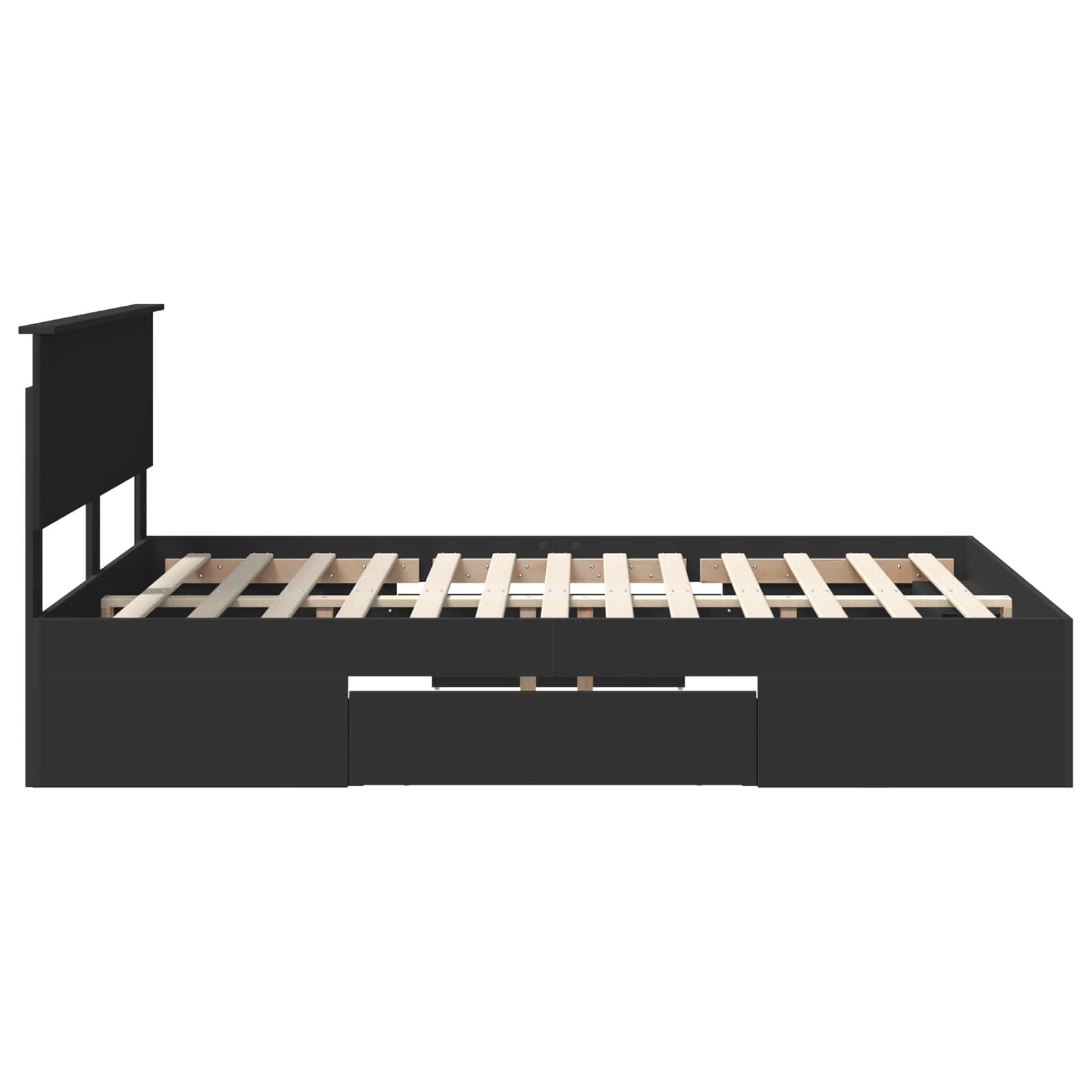 vidaXL Ramka łóżka Czarny 140 x 200 cm Materiał drewnopochodny