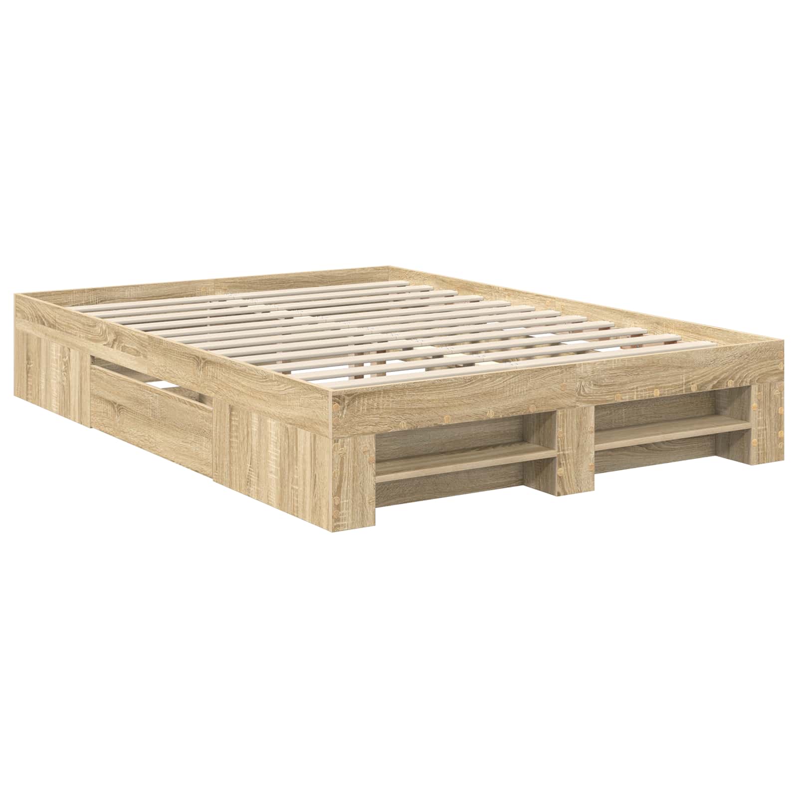 vidaXL Ramka łóżka Dąb Sonoma 140 x 200 cm Materiał drewnopochodny