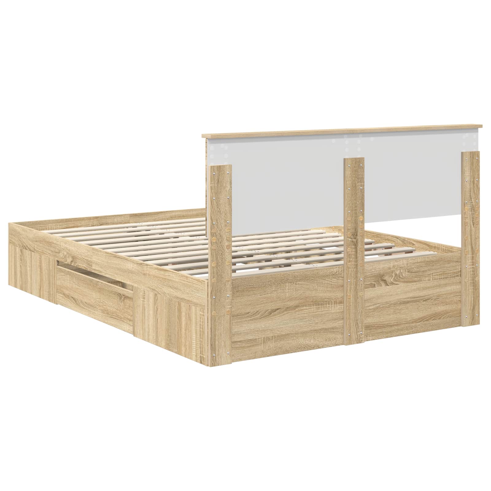 vidaXL Ramka łóżka Dąb Sonoma 140 x 200 cm Materiał drewnopochodny
