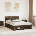 vidaXL Ramka łóżka Dąb wędzony 140 x 200 cm Materiał drewnopochodny