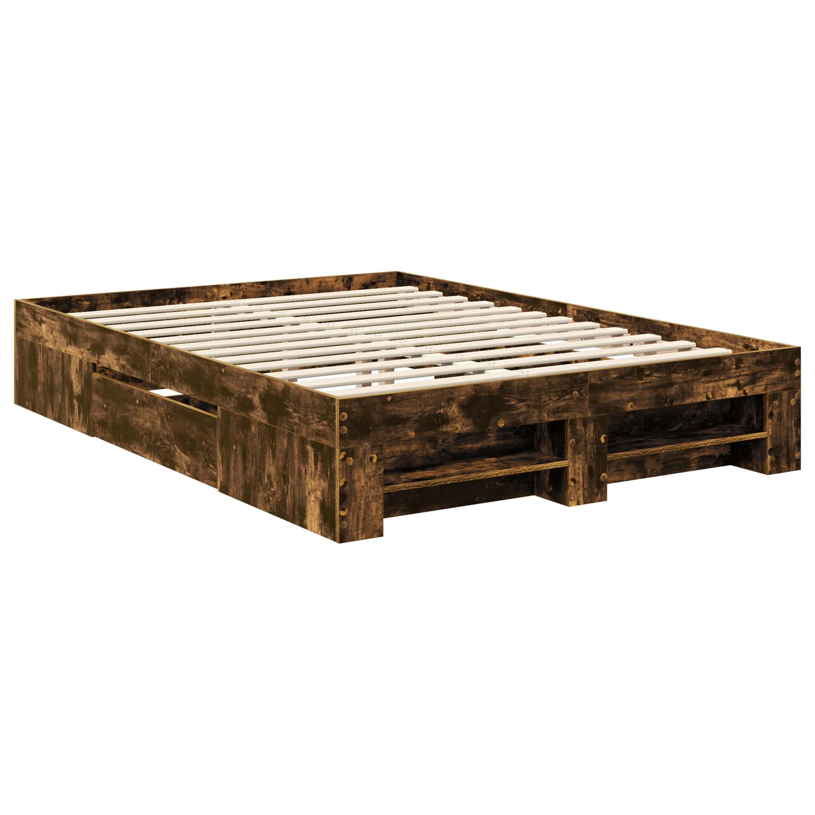 vidaXL Ramka łóżka Dąb wędzony 140 x 200 cm Materiał drewnopochodny