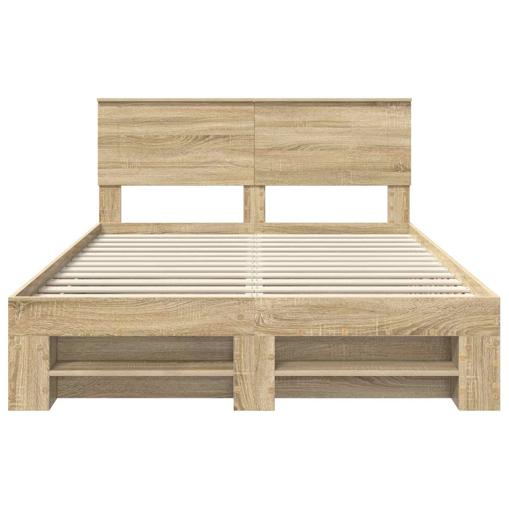 vidaXL Ramka łóżka Dąb Sonoma 140 x 200 cm Materiał drewnopochodny